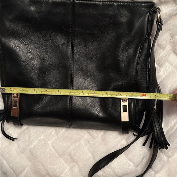 MMS Design Studio Black Crossbody Bag with Gold Accents. - Picture 4 of 10